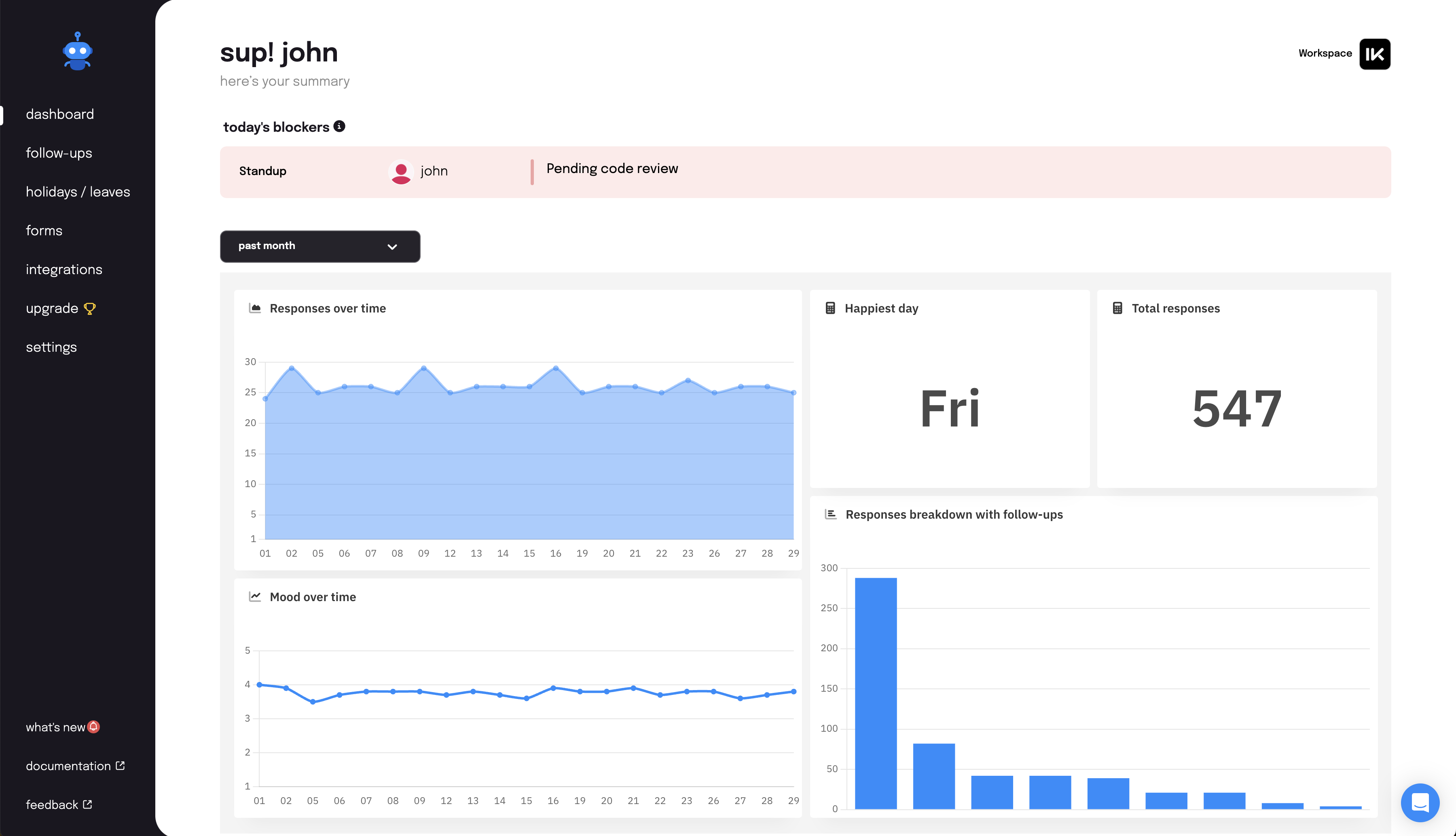 Sup Standup Bot Dashboard